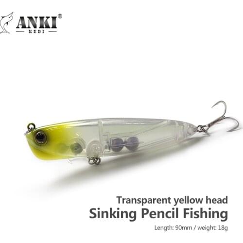 ANKI KEDI Sinking Pencil Fishing Lure 18.2G/90mm Ultra Long Cast Slow Sinking Bait Fish Gear Product With Mustard Steel Hooks