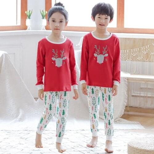 Autumn 2020 Korean casual childrens pajamas suit boys and girls underwear household clothing suits 3-10 years old