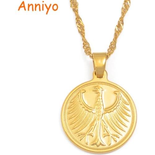 Anniyo German Pendant Necklaces Women Girls Gold Color Germans Jewelry Charm Gifts #015816