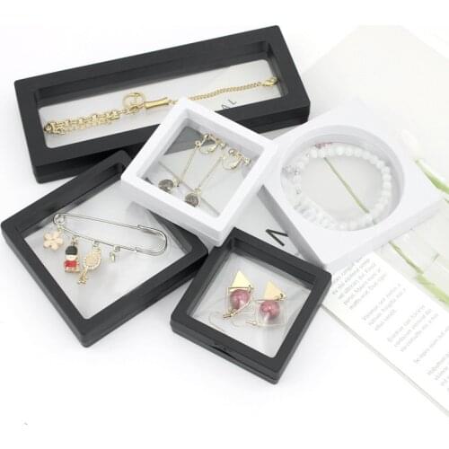 Earrings Suspension Display Stand Elastic Stand Film Rack Case Dustproof Transparent Bead Bracelet Pendant Jewelry Storage Box