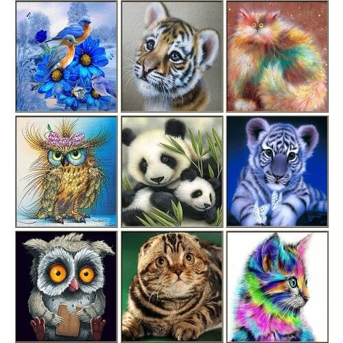 Full Round 5D Diy Diamond Painting Cross Ctitch Animal Kits 3D Diamond Mosaic Embroidery Owl Mosaic Painting Home Decoration