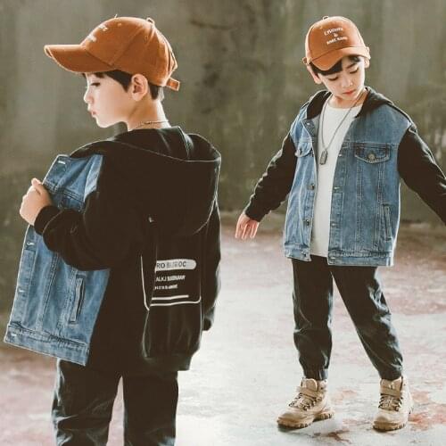 Simple Spring Autumn Boy Coat Overcoat Top Kids Costume Teenage Gift Children Clothes High Quality Plus Size