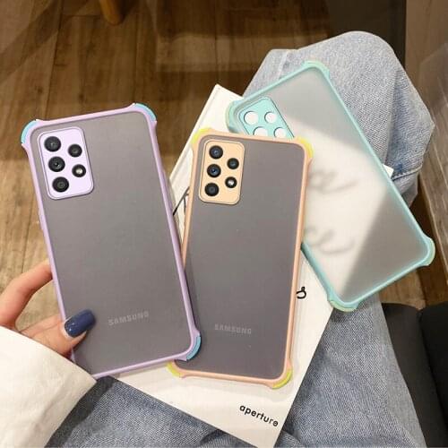 Shockproof Armor Phone Case For Samsung Galaxy A32 4G A02S A02 A12 A32 A42 A52 A72 5G M12 M02 M02S Soft Frame Clear Back Cover