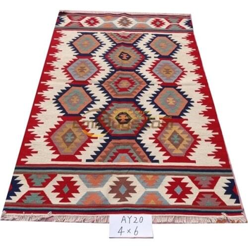 Handmade wool kilim rugs living room rug bedroon bedside blanket corridor AY20 4X6 gc6kliyg5