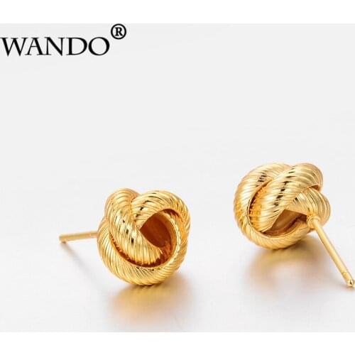 WANDO Wholesale Small Earrings for Kids /Girls/Baby women Gold Color Earrings Italy, Turkey, Ethiopia, France Couple gifts E51