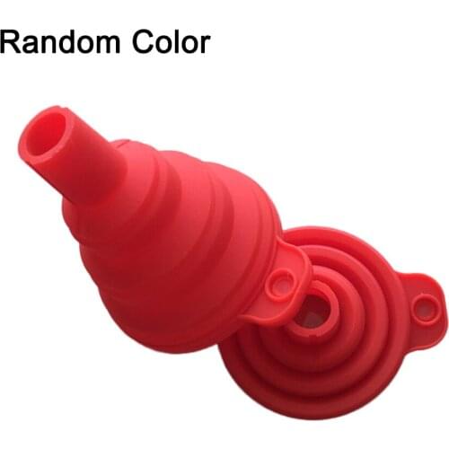 Mini Foldable Funnel Silicone Collapsible Hopper Household Liquid Dispensing Kitchen Tool Random Color