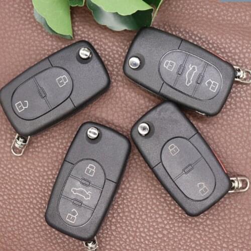 DAKATU 2/3/4 Button Flip Folding Car Key Shell Cover Case Fob CR1620 Battery Holder HAA For Audi TT A2 A4 A6 A8 Quattro