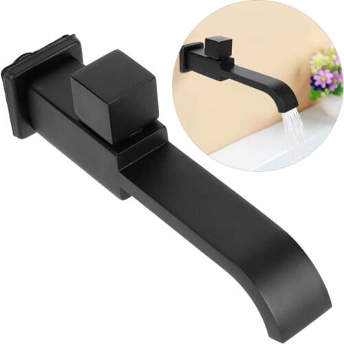 Bathroom Sink Faucet G1/2 Wall Mounted Wash Basin Sink Faucet Cold Water Tap Bathroom Accessories Matte Black Taps for Bathroom