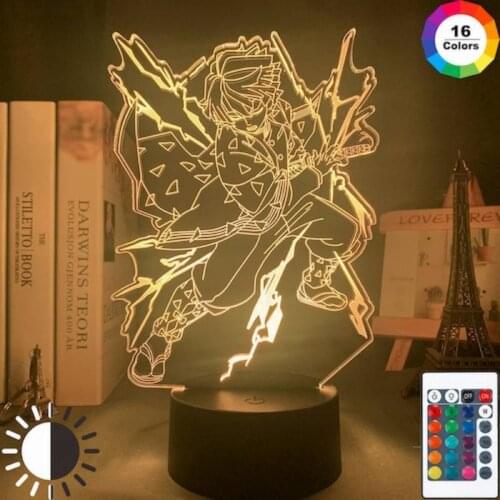 Kimetsu No Yaiba Led Night Light Anime Demon Slayer Lamp for Bedroom Decor Lights Kids Child Birthday Gift Agatsuma Zenitsu Lamp