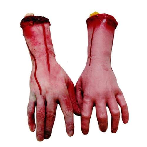 Vivid Horrible Rubber Human Arm Hand Bloody Dead Body Parts Haunted House Halloween Stage Props
