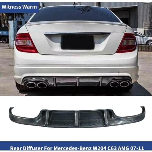 For W204 C204 Carbon Fiber Rear Diffuser Lip For Mercedes Benz W204 C63 AMG 2007 - 2011 Rear Bumper Diffuser