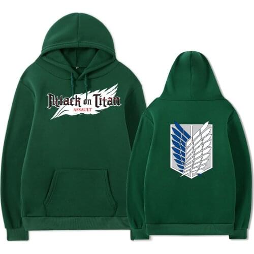 Y2k Tops Hot Anime Hoodie Plus Size Attack on Titan Printed Long Sleeve Sweatshirt Women