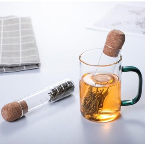 1PCS Tea Strainer Heat-resistant Cold Resistant High Borosilicate Glass Equal Gap Transparent Glass Tea Tube for Daily Use