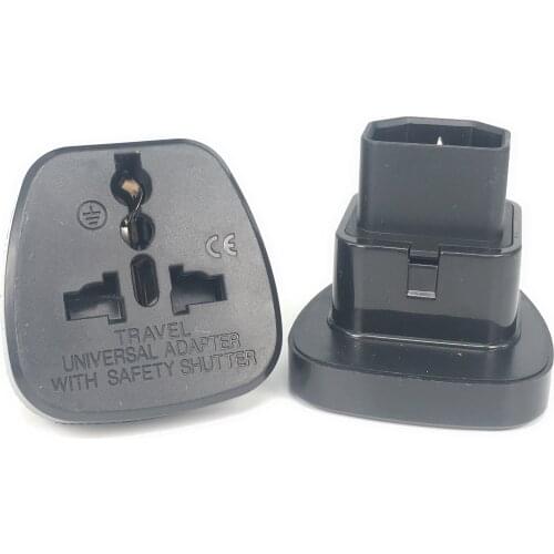 1pc IEC 320 C14 Male Plug to C13 Female Socket 10A Power Adapter PDU UPS With Safety Door