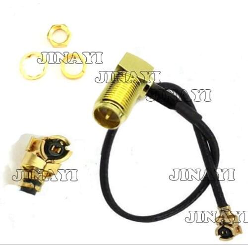 100pc Right Angle RP-SMA Female Jack to IPX u.fl IPEX Connector RF Pigtail Cable 1.13 15cm