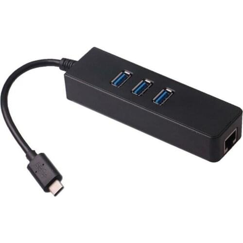 3 Port USB 3.0 Hub Gigabit Ethernet Adapter USB 3.1 Type C to RJ45 1000Mpbs Lan Network Card