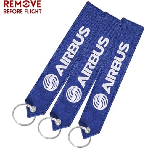 3PCS Keychain Aviation Gifts AIRBUS Keychain Key Holder for Cars and Motorcycles Keyring OEM Embroidery llaveros Keychain Fobs