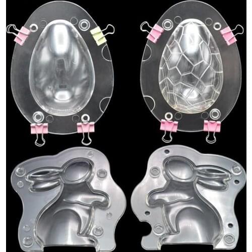 3D Chocolate Plastic Mold DIY Easter Egg Rabbit Motorcycle Chocolate Model Plastic Baking Pastry Cake Kitchen Baking Tools