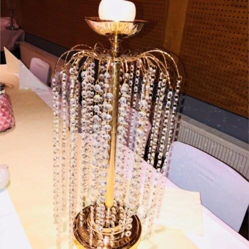 60cm Tall Wedding Centerpiece Table Flower Stand crystal chandelier Wedding Decoration
