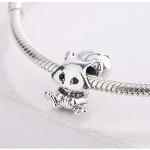 925 Sterling Silver Cute Animal Small Squirrel Pendant Charm Bracelet Fashion Jewelry DIY Making For Pandora Anniversary Gift