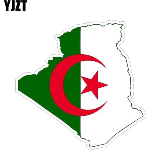 YJZT 14.2CM*14.2CM Personality Algeria Flag Map Body Car Sticker Creative Decal 6-1217