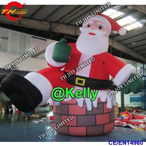 Free door shipping 4m/6m/8m high outdoor advertising, cheap inflatable santa claus giant inflatable santa claus for eye catching