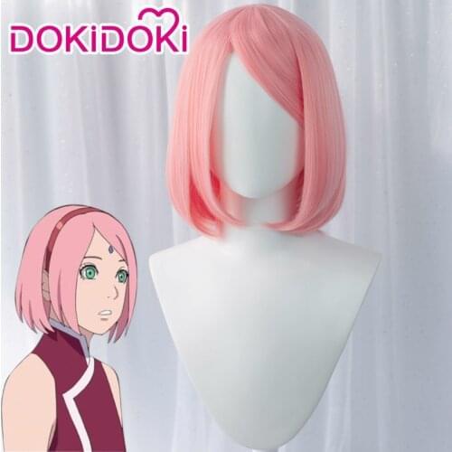 DokiDoki Anime Cosplay Cosplay Haruno Sakura Wig Pink Cute Wig Hairs Haruno Sakura Wig