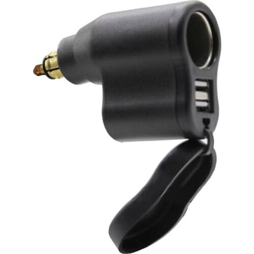 Dual USB Charger DIN Cigarette Lighter Socket For BMW Triumph Hella Motorcycle F19A