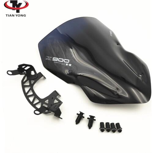 Smoke High Quality Windshield Windscreens Air Wind Deflector MOTO Motorcycle For Z900 Z 900 ZR900 ZR 900 2017 2018 2019