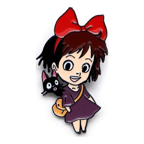 Hayao Miyazak Anime Brooches Kikis Delivery Service Enamel Pin for Kids Lapel Pin Hat Bag Pins Women Brooch Kiki Girl Badge S67