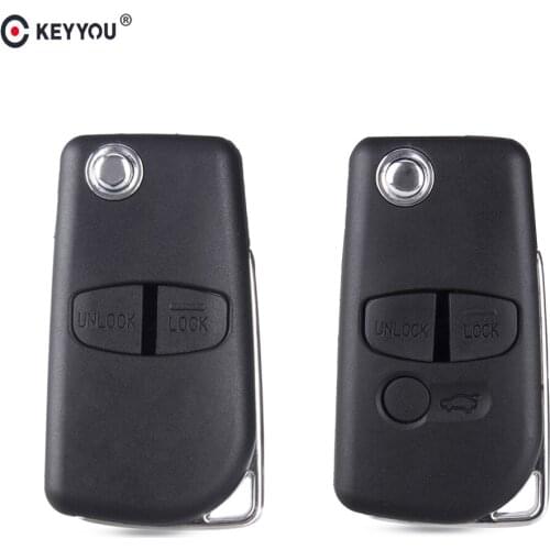 KEYYOU Key Shell 2/3 Button Fob For Mitsubishi Pajero Lancer Outlander Grandis Shogun Montero Remote Key MIT11/MIT8 Blade Case