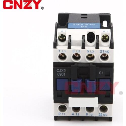 LC1D AC Contactor CJX2-0901 9A 3 Phase 3-Pole NC Coil Voltage 380V 220V 110V 36V 24V 50/60Hz Din Rail Mounted 3P+1NC