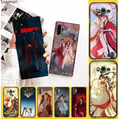USAKPGRT Tian Guan Ci Fu Painted black Phone Case Hull For Samsung Galaxy Note20 ultra 7 8 9 10 Plus lite J7 J8 Plus 2018 Prime