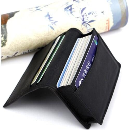 Fashion Card Wallet 2021 Men Vintage Black PU Leather Credit Passport Business Card Bag Credit Card Holder Men And Women