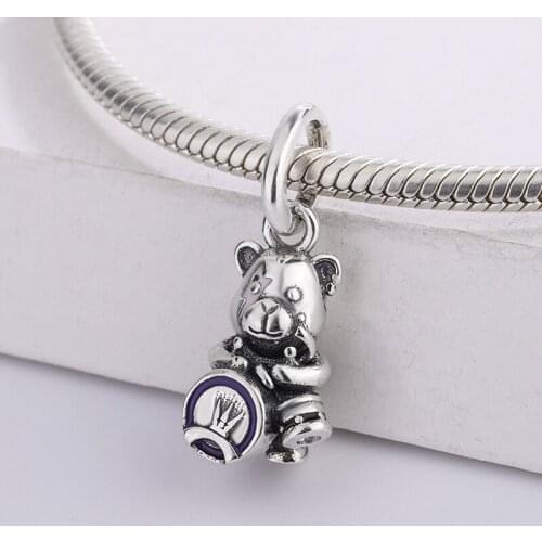 Fashion Animal Pendant 925 Sterling Silver Rock Bear Pendant Beads Charm Bracelet DIY Jewelry Making For Pandora