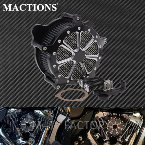 Motorcycle CNC Crafts Grey Air Cleaner Intake Filter For Harley Dyna 93-17 Softail 93-15 Touring Street Glide Road King 93-07