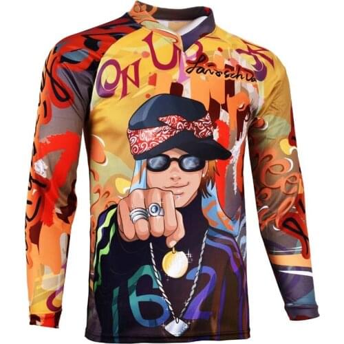 LairschDan Mens Downhill Clothing Motocross Long Sleeve Shirt Ropa Motocross Graffiti Style Customize Team Offroad Cycling Wear