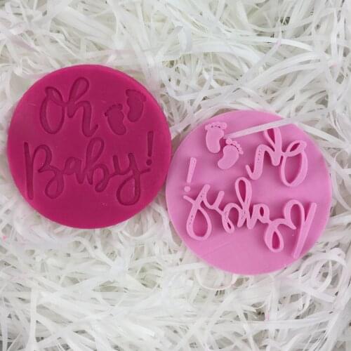 Oh Baby Cookie Cutter The Seal Cookie Stamp Cake Icing Decoration Kitchen Baking Supplies Printing Tools Set