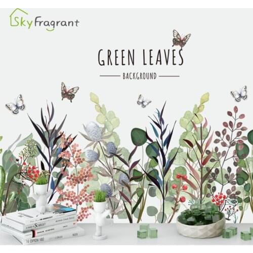 Flowers ins wall stickers creative plants skirting sticker bedroom decor home decor porch living room background wall decor