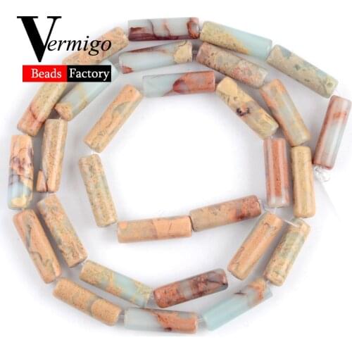 Natural Shoushan Stone Column Beads For Jewelry Making DIY Necklace Bracelet Pendant Spacer Loose Beads 4mm*13mm 15" Wholesale