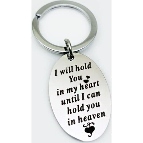 Oeinin Creative Keychain Man I Will Hold You In My Heart Keyring Boy Oval Letter Color Key Ring Zinc Alloy Pendant Accessories