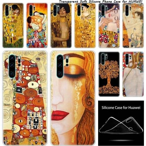 Luxury Silicone Case The Kiss Gustav Klimt for Huawei NOVA 3 3i 5 5i P20 P30 Pro P9 P10 P8 Lite 2017 P Smart Z Plus 2019 Fashion