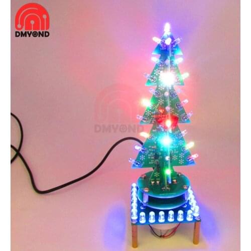 Spin Colorful Music Christmas Tree LED Water Lamp Breathing Light Parts Christmas Decoration Trees with Multicolored Lights DIY