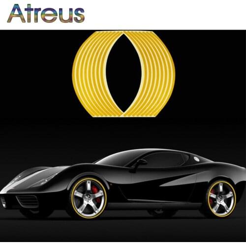 Atreus 1set Car Wheel Reflective Rim Tape Stickers For Ford Focus 2 3 VW Passat B6 B5 B7 T4 Skoda Rapid Fabia Octavia A5 A7