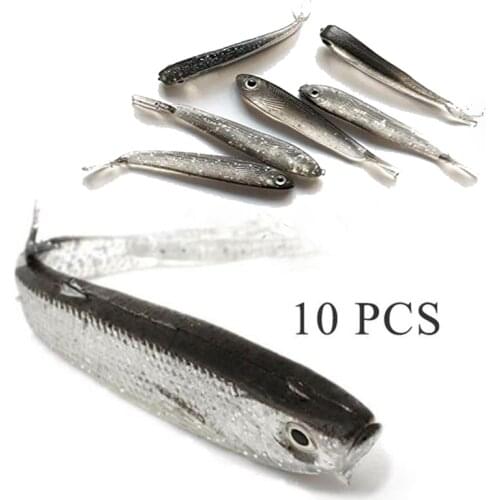 10pcs/pack Fishing Lures Soft PVC Baits 7.5cm Swimming Tails Artificial Swimbait Fishing Tackle Smooth and Rapid Diving Action