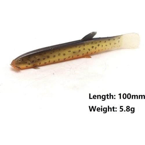 2-5pcs/lot Loach soft bait 10cm/5.8g Artificial Silicone Eel lure Worms Shad Eel Seabass Needfish Fishing Tackle рыбалка фидер