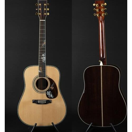 Customized logo D style 41 inch full solid wood acoustic guitar, acoustic electric guitar