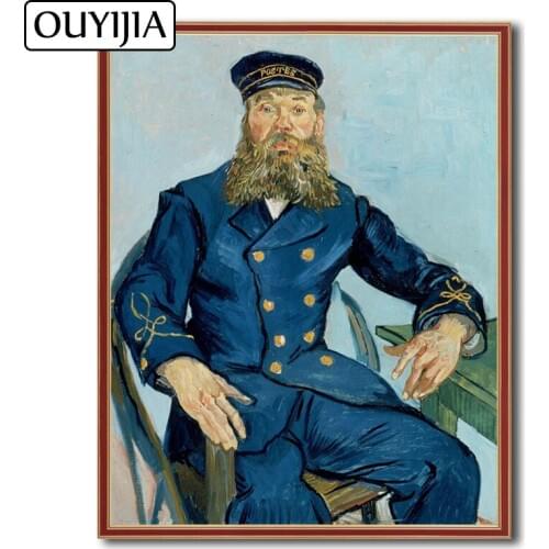 OUYIJIA 5D DIY Diamond Painting Oil Van Gogh Portret Postbode Joseph Roulin Home Decoration Embroidery Diamond Rhinestone Mosaic
