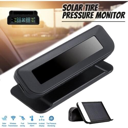 Car Solar Wireless Tire Pressure Monitor Alarm 4 Sensors Tire Pressure Temperature Tester LCD Digital Display For Universal Car