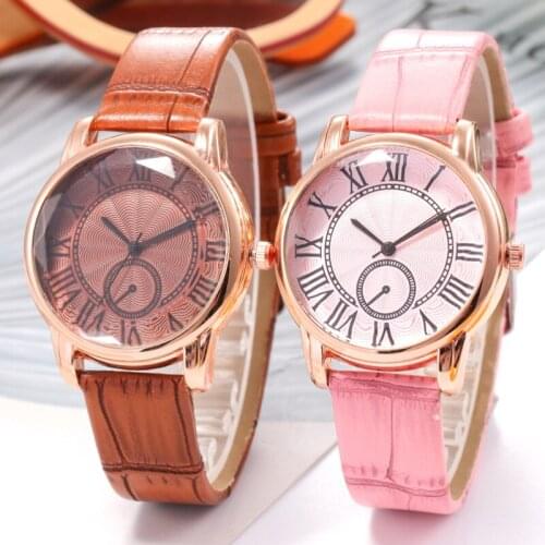 2020 Ultra-thin Pink Leather Strap For Women Quartz Watches Fashion Watch Luxury Roman Numerals Personality Clock часы женские